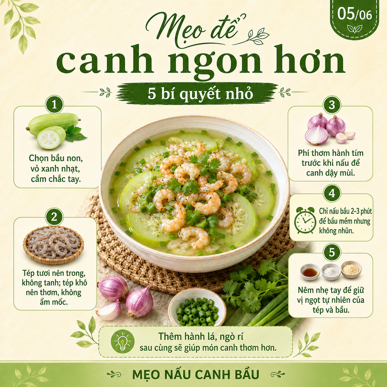 các mẹo để canh ngon hơn